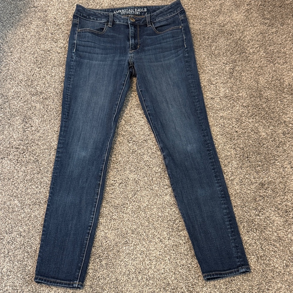 American Eagle Outfitters Women’s High Rise Dark Blue Skinny Jeans